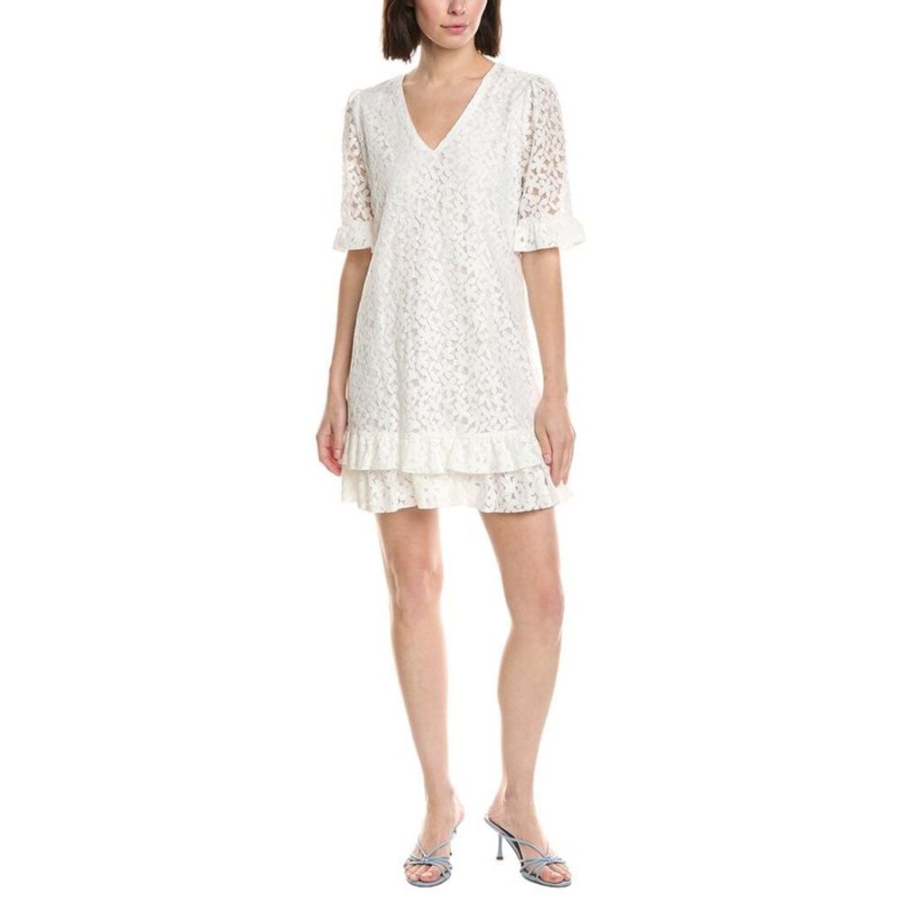 Cece Womens  Lace V-Neck Shift Dress, Ivory
